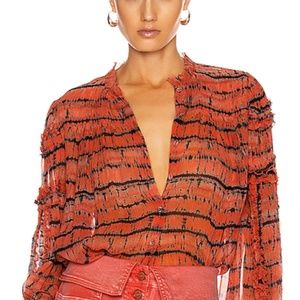 Ulla Johnson Mari Coral Tie Dye Blouse